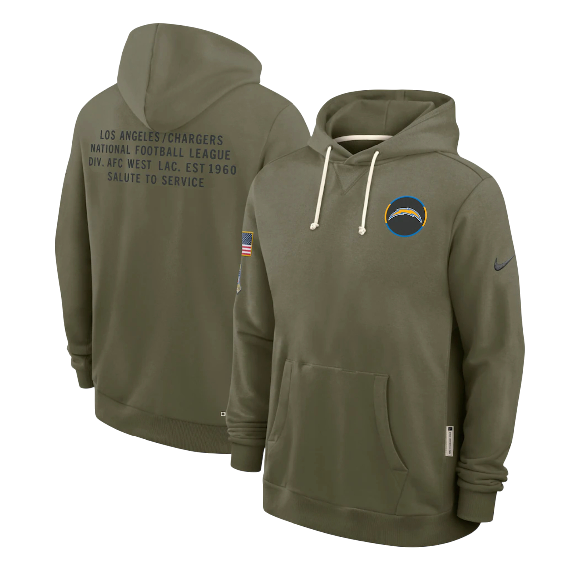 SUDADERA SALUTE TO SERVICE 2025 LOS ANGELES CHARGERS NFL HOMBRES