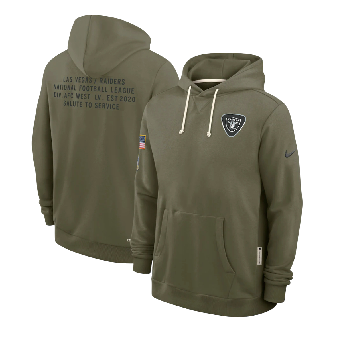 SUDADERA SALUTE TO SERVICE 2025 LAS VEGAS RAIDERS NFL HOMBRES