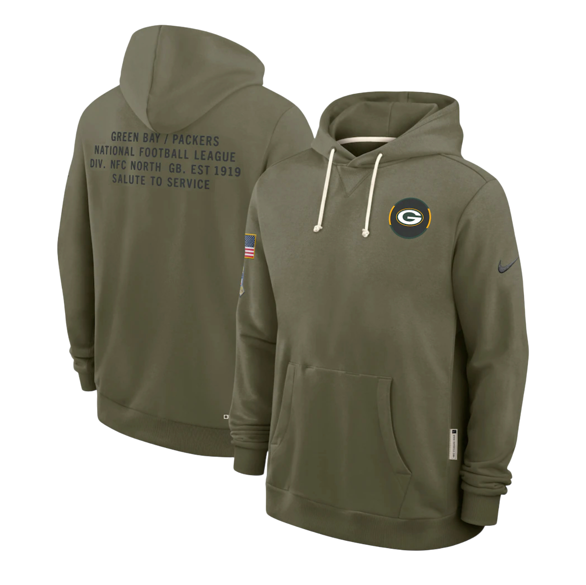 SUDADERA SALUTE TO SERVICE 2025 GREEN BAY PACKERS NFL HOMBRES