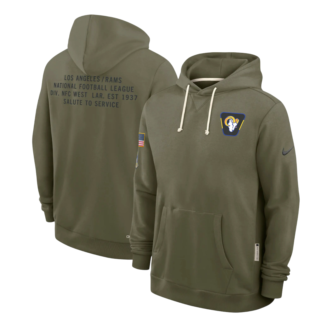 SUDADERA SALUTE TO SERVICE 2025 LOS ANGELES RAMS NFL HOMBRES