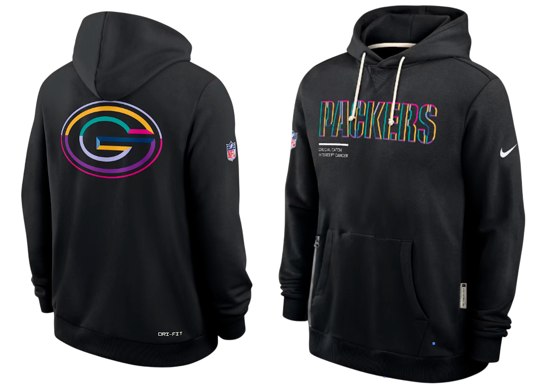 SUDADERA CRUCIAL CATCH 2025 GREEN BAY PACKERS NFL HOMBRES