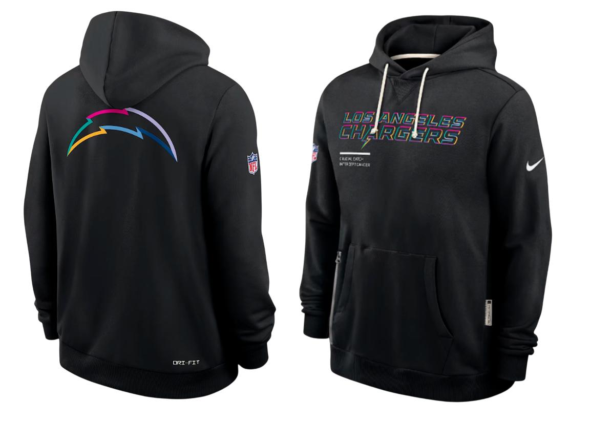 SUDADERA CRUCIAL CATCH 2025 LOS ANGELES CHARGERS NFL HOMBRES
