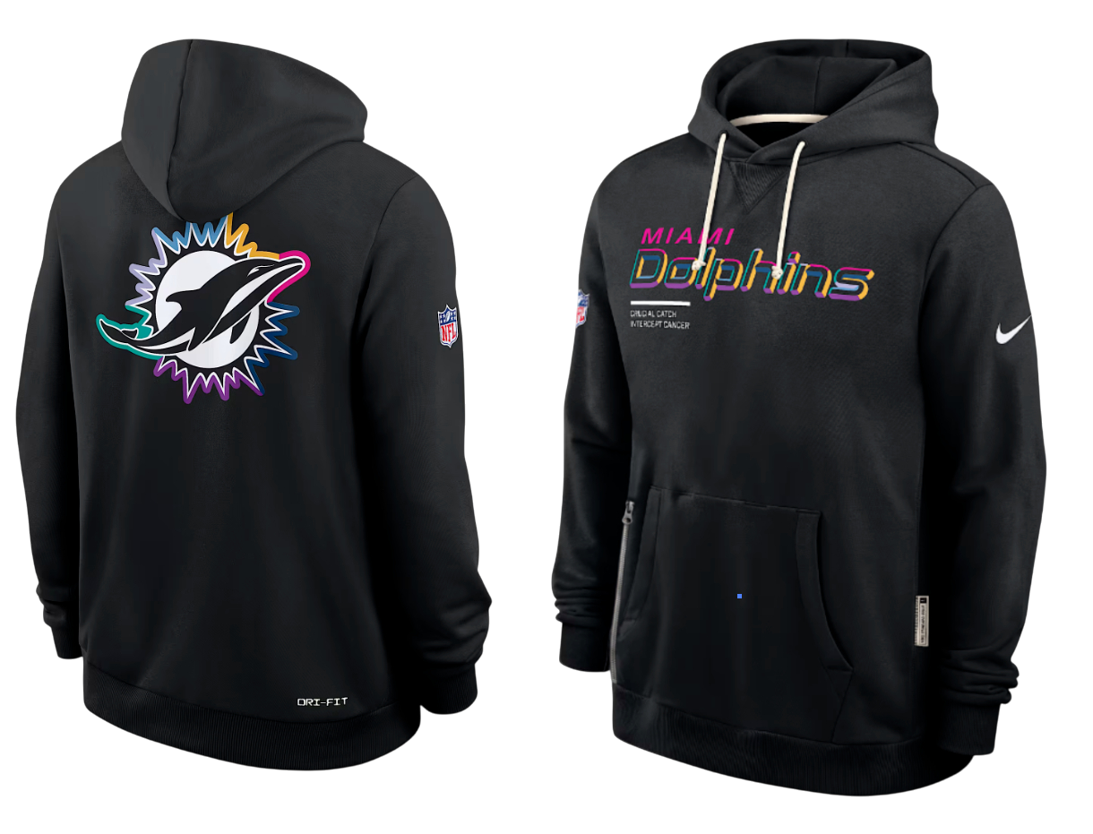 SUDADERA CRUCIAL CATCH 2025 MIAMI DOLPHINS NFL HOMBRES