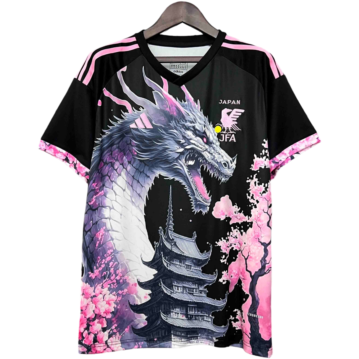 JERSEY BLACK ANIME JAPON DRAGON PINK