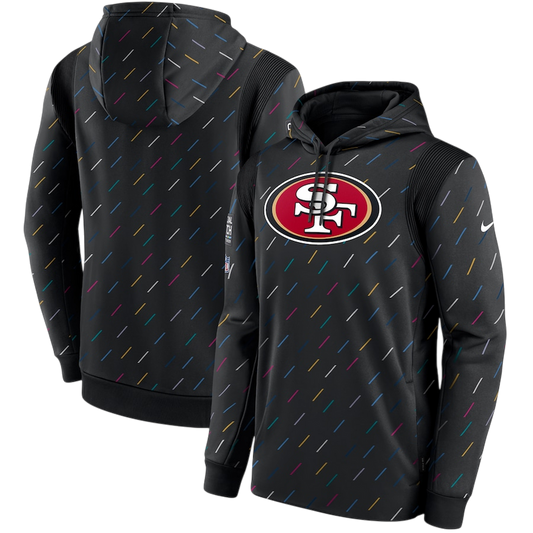 SUDADERAS NEGRA ESCUDO CENTRADO  49ERS  NFL
