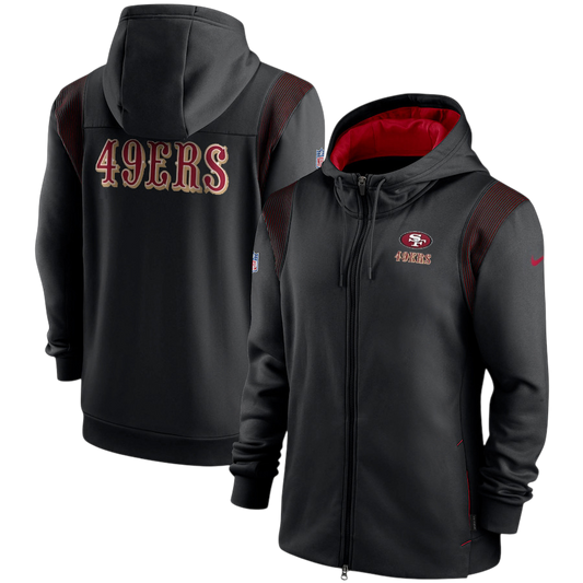 SUDADERAS NEGRA CON ZIPPER 49ERS NFL