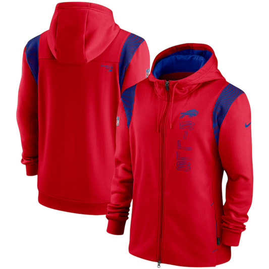 SUDADERA BILLS ROJA CON ZIPPER NFL