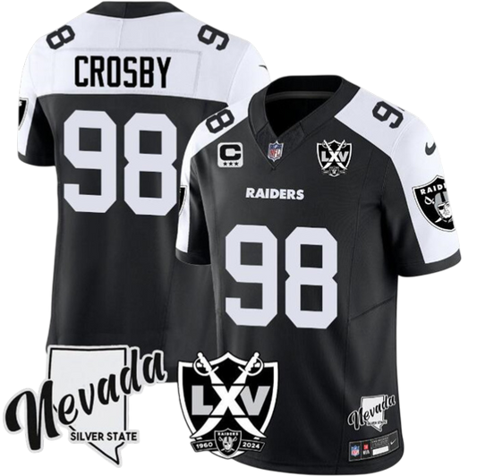 JERSEY LAS VEGAS RAIDERS ALTERNATIVO NEGRO CON BLANCO NFL