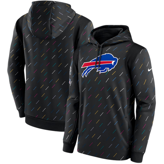 SUDADERA BILLS NEGRA ESCUDO CENTRADO NFL