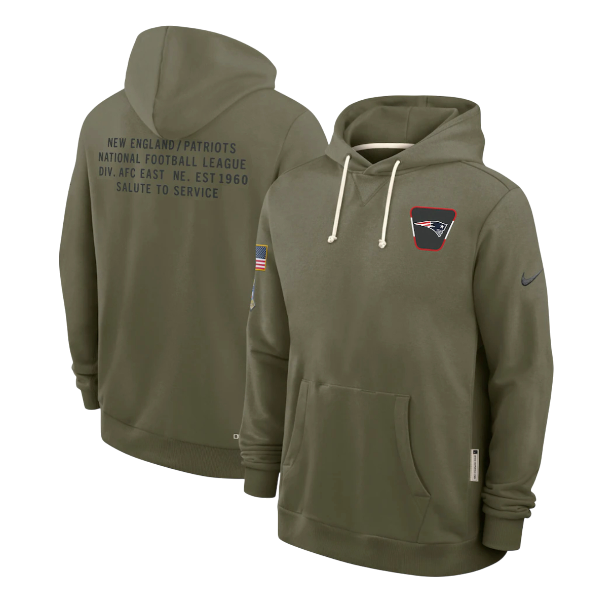 SUDADERA SALUTE TO SERVICE 2025 NEW ENGLAND PATRIOTS NFL HOMBRES