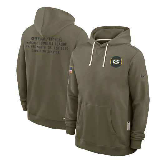 SUDADERA SALUTE TO SERVICE 2025 GREEN BAY PACKERS NFL HOMBRES