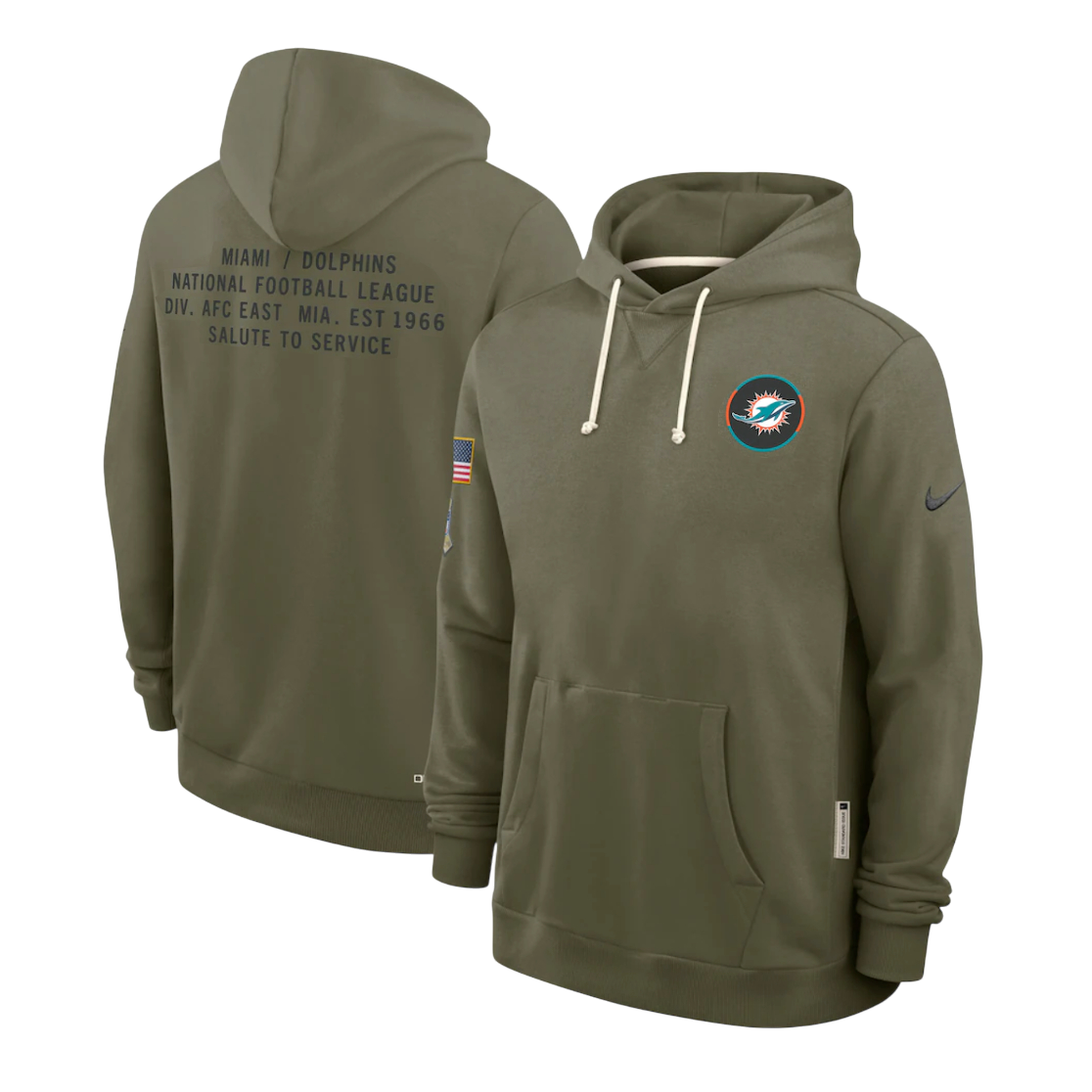 SUDADERA SALUTE TO SERVICE 2025 MIAMI DOLPHINS NFL HOMBRES