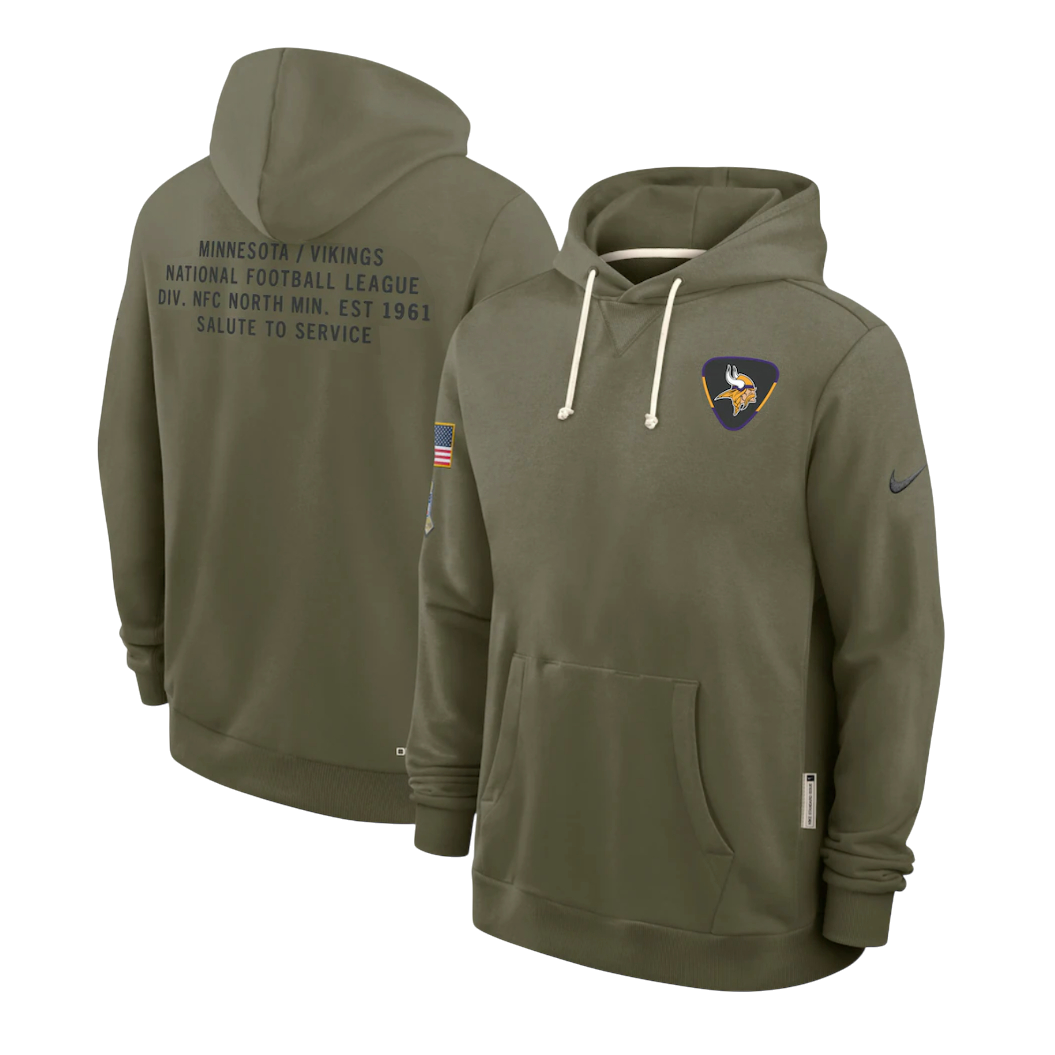 SUDADERA SALUTE TO SERVICE 2025 MINNESOTA VIKINGS NFL HOMBRES